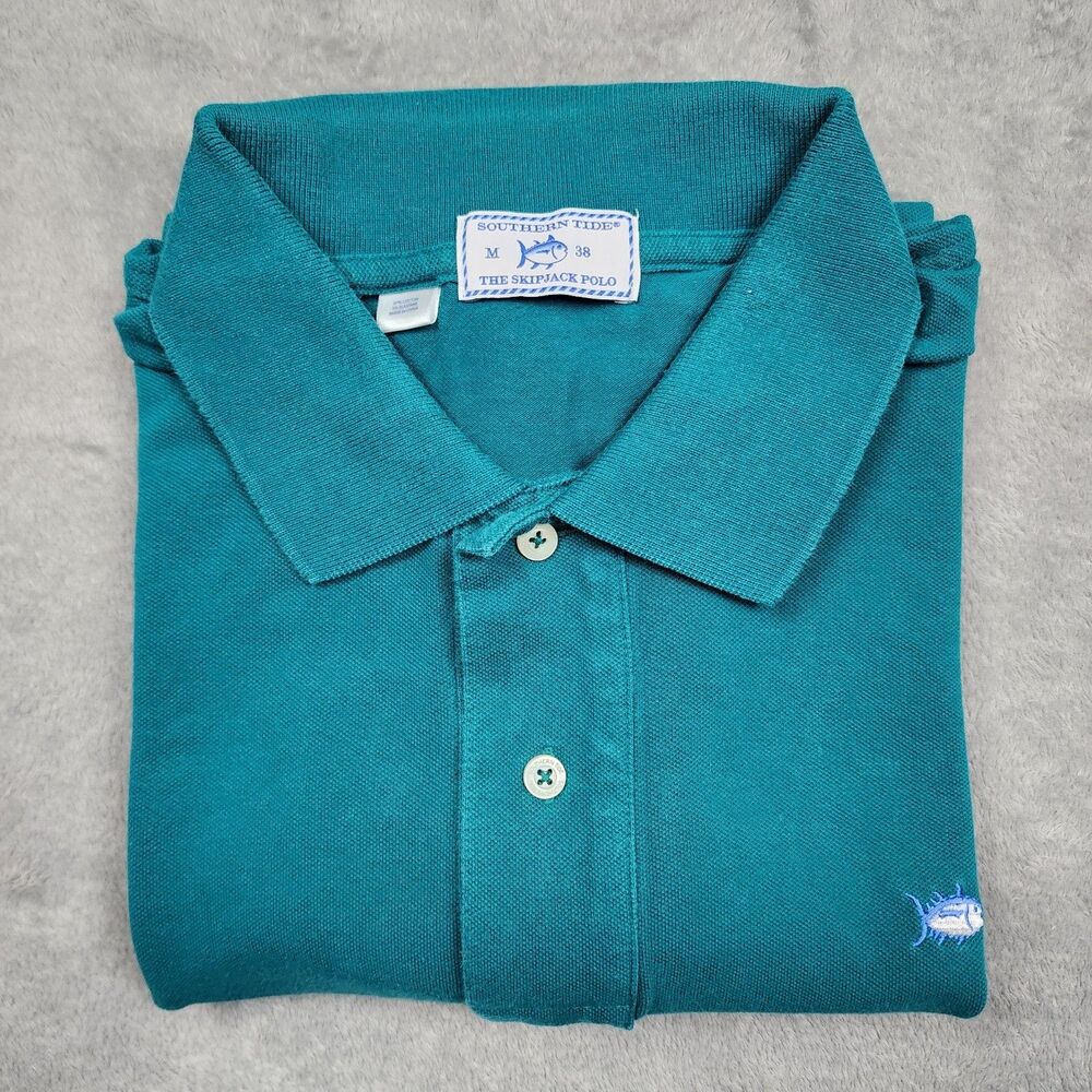 Southern Tide Skipjack Polo Shirt Men's Size M Teal Short Sleeve Classic Fit